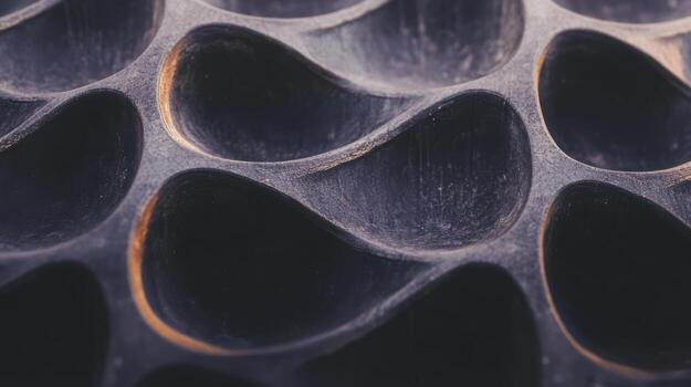Curved textured surface of a close-up object in a studio setting photo