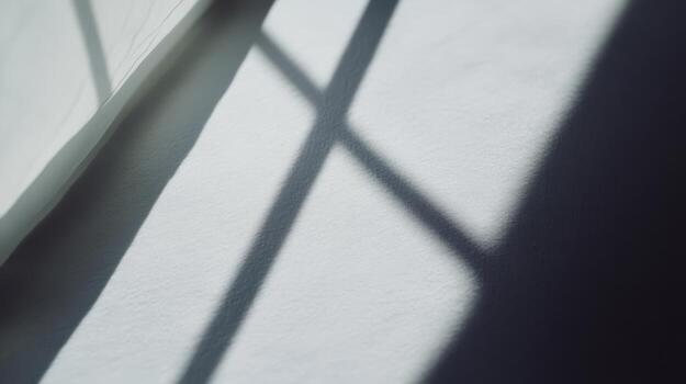 Shadows cast by sunlight create intricate patterns on a blank surface photo