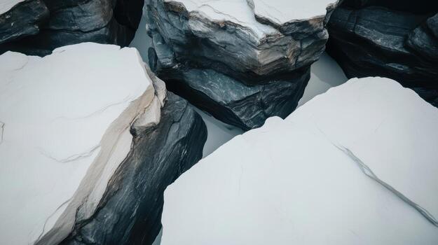Rugged rock formations showcasing natural textures and patterns photo