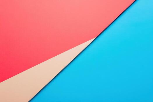 Colorful geometric shapes create an abstract art piece on a blue background photo