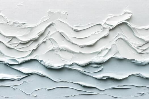Textured white waves on canvas create a serene coastal atmosphere photo