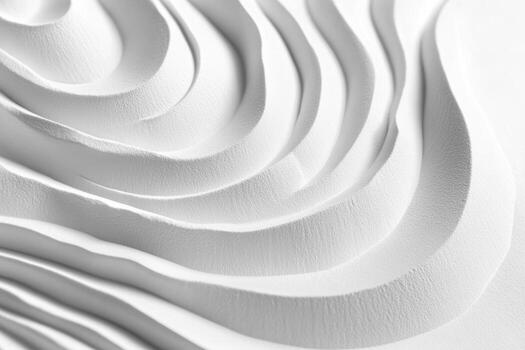 Detailed white textured surface showcasing wave patterns in minimalist design photo
