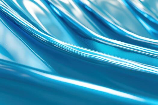 Shimmering blue waves create an abstract pattern in bright light photo