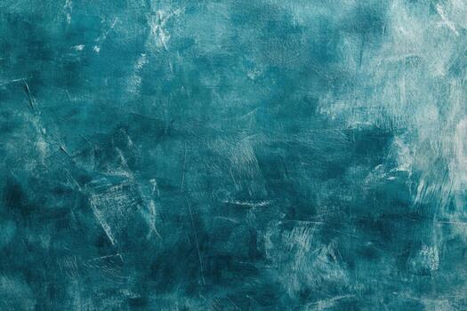 Textured teal background with abstract paint strokes for artistic use photo