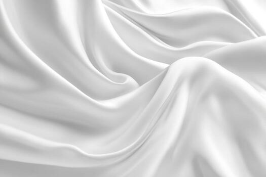 Elegant white fabric draping softly over a smooth surface indoors photo