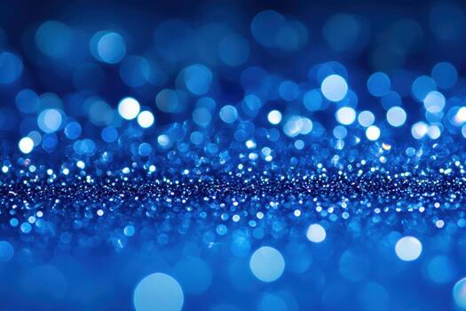 Shimmering blue bokeh lights create a magical effect in the background photo