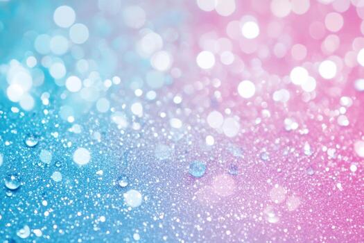 Brilliant droplets reflecting light on a pastel gradient background photo