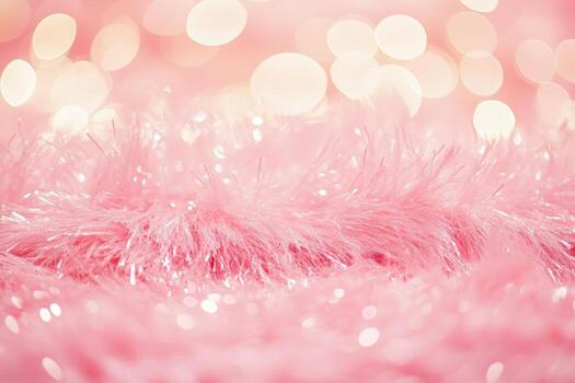 Soft pink fuzzy texture with shimmering lights creating a dreamy atmosphere photo