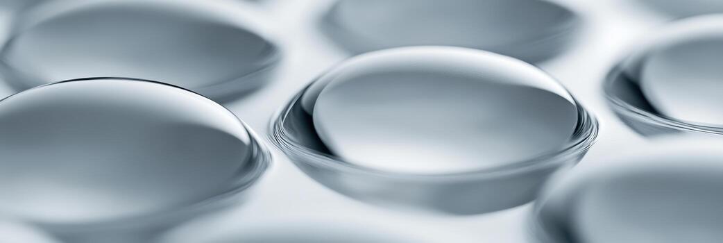 Droplets of water on a smooth surface reflect light in an abstract pattern photo