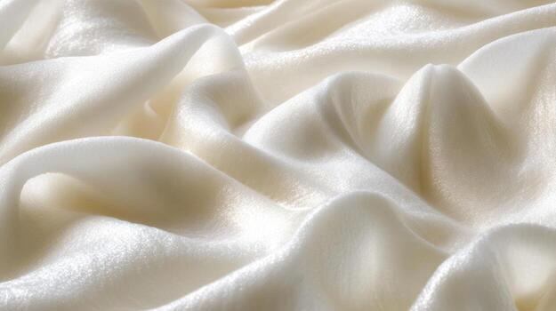 Soft ivory fabric draping gently on a smooth surface during daylight photo