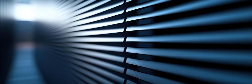 Captivating blue lines create a rhythmic pattern in a modern interior space photo