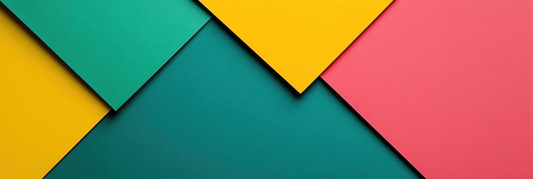 Vibrant arrangement of colored paper in geometric patterns for creative projects photo