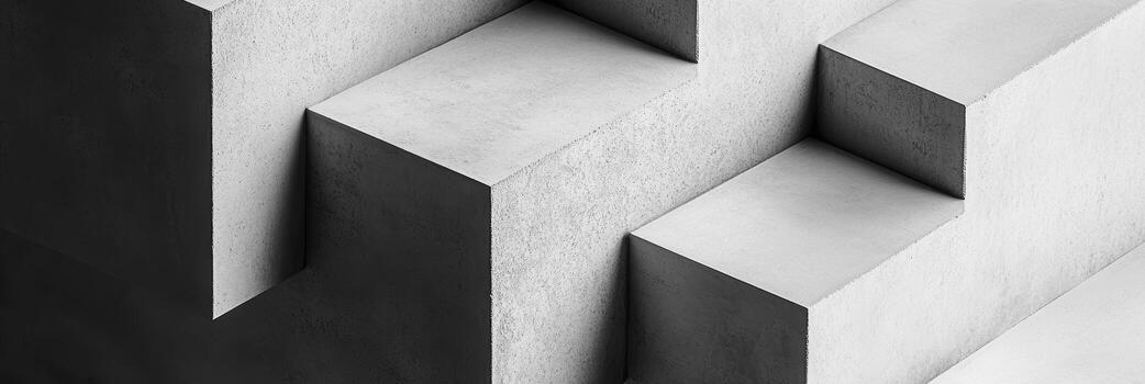 Minimalist concrete shapes create striking geometric patterns in architecture photo