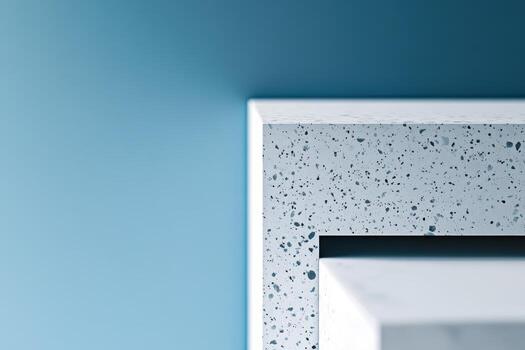 Corner detail of modern architecture featuring unique terrazzo texture photo