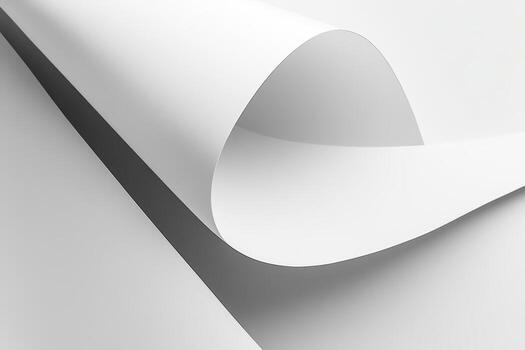 Curled white paper creating an abstract composition in a bright space photo