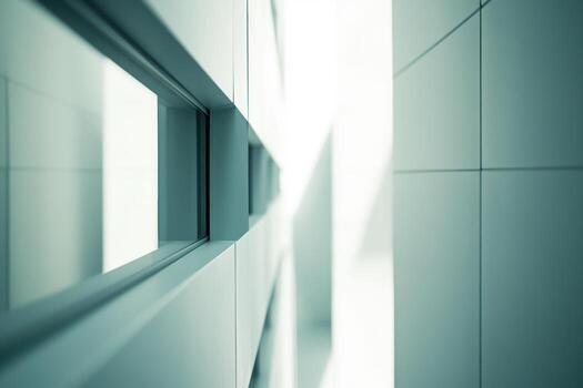 Modern architectural lines create intriguing light patterns in urban space photo