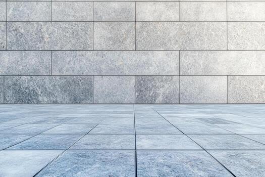 Modern gray stone wall and floor in an urban setting photo