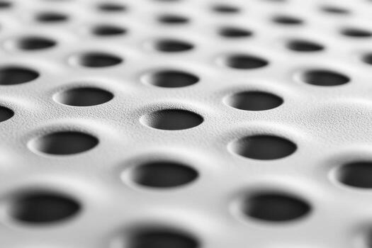 Close-up of a textured surface with a pattern of circular holes photo