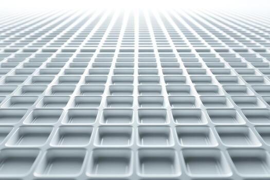 Gray grid pattern with small square gaps arranged in perspective view photo