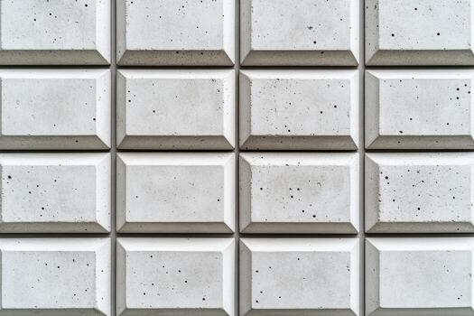 Creative concrete wall design featuring textured 3D tiles in modern style photo