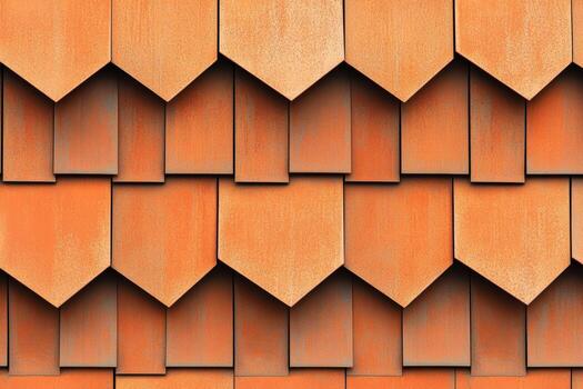 Interesting design of warm-toned roof tiles in a unique pattern photo