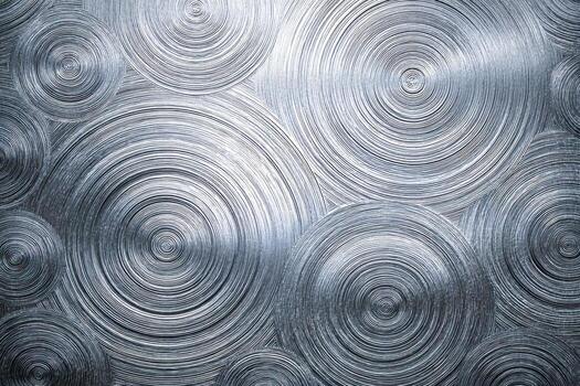 Abstract pattern of concentric circles with metallic texture and visual depth photo