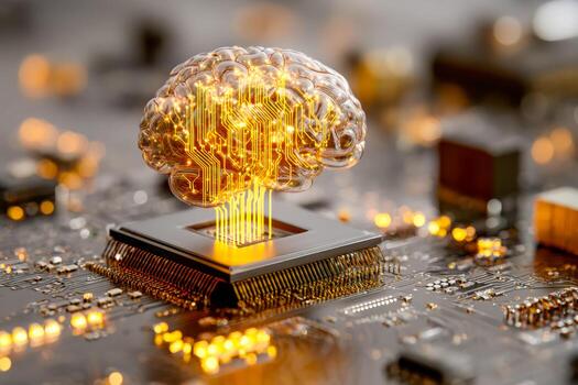 Digital brain concept illustrating artificial intelligence and advanced computing technology photo