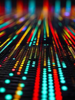 Vibrant colorful led light display with glowing patterns and dynamic motion effects photo