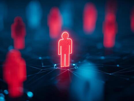 Digital human figure representing network connectivity and data integration photo