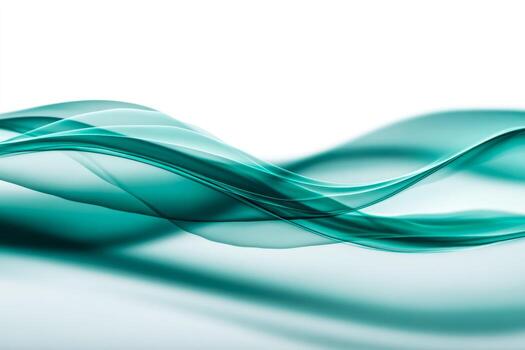 Abstract flowing teal waves with smooth gradient background photo