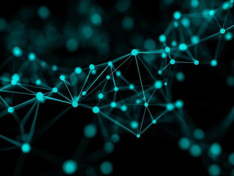 Digital network connections illustrating data flow and technology integration photo