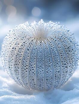 Delicate Ice Globe Macro shot with Soft Bokeh Background photo