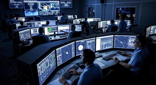 Control Room Operations - Analyzing Data and Monitoring Systems. photo