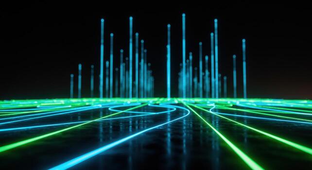 Abstract data flow network connection visual photo