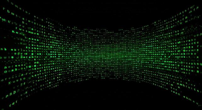 resumen digital binario código corriente en verde en negro antecedentes foto