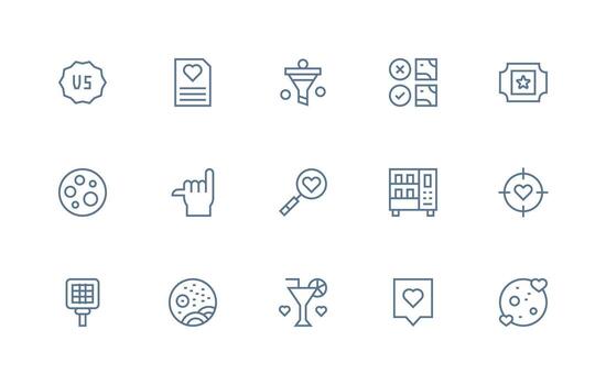 15 Icons for Selection in Regular Line Format Functional Icon Series vector