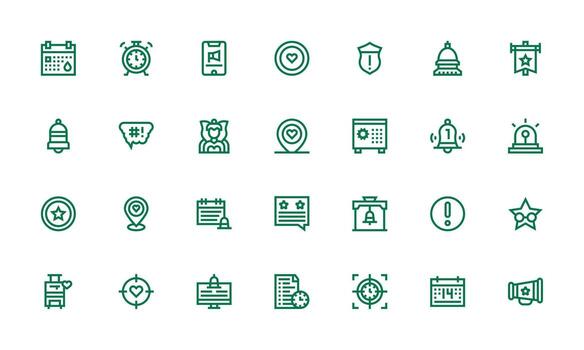 Important Icon Set with 28 Bold Line Graphics All Device Compatible Icon Set vector