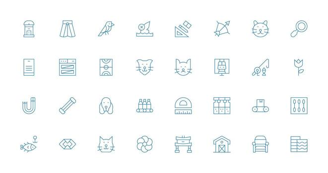 32 Delgado línea estilo íconos desde línea colección de uso múltiple icono diseño paquete vector