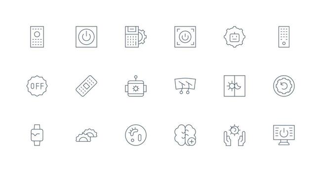 18 Minimal Line Style Icons from Function Collection Versatile Icon Collection for Designers vector