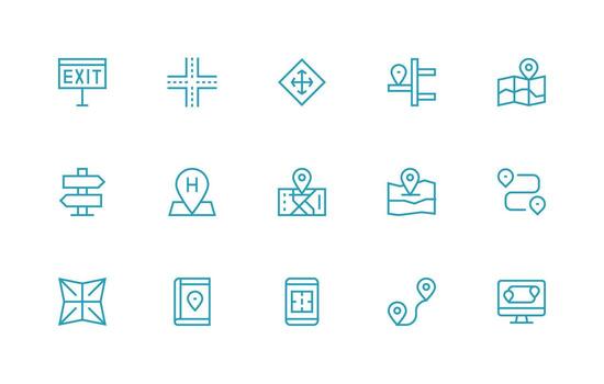 15 Icons for Directions in Regular Line Format Digital Product Icons for Fast Delivery vector