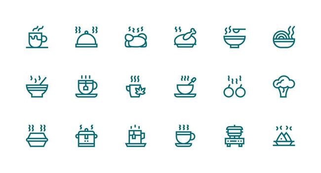Steaming featuring 18 Icons in Strong Stroke Line Design Scalable Icon Pack vector