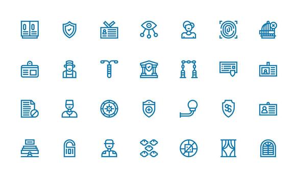 Security Design Icons featuring 28 in Bold Line Style App Icon Pack vector