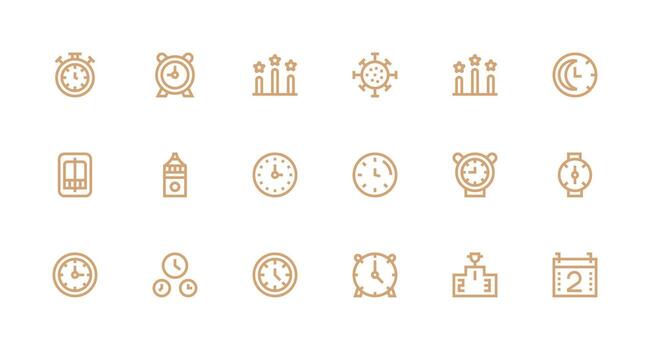 Strong Stroke Line Icons from Second Set with 18 Vectors Line Icon Collection