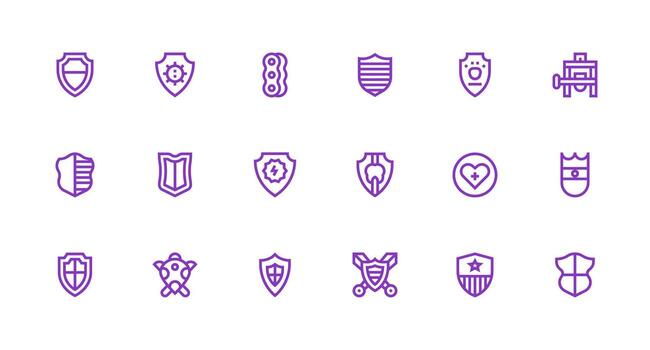 18 Icons for Robust in Strong Stroke Line Format Flat Icon Set vector