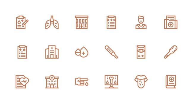 Strong Stroke Line Icons from Diagnosis Set with 18 Vectors High-Resolution Icons for Any Platform