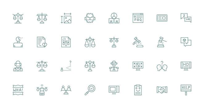 Resolution featuring 32 Icons in Thin Line Design High-Resolution Icons for Any Platform vector