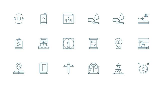 recurso diseño íconos presentando 18 en mínimo línea estilo multi-estilo icono colección vector