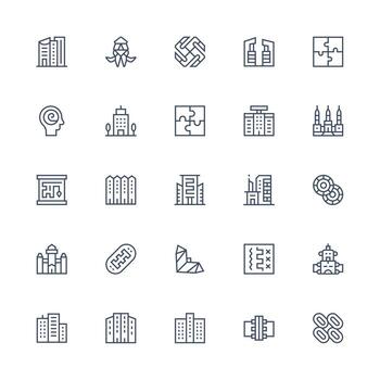 25 Medium Stroke Outline Vectors for Complex Theme Complete Icon Bundle for Web Design