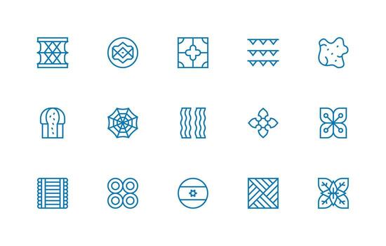 Regular Line Icons from Texture Set with 15 Vectors Essential Icon Collection