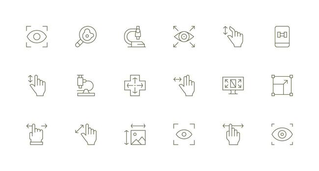 18 Minimal Line Icons for Magnify Graphics Complete Icon Bundle for Web Design vector